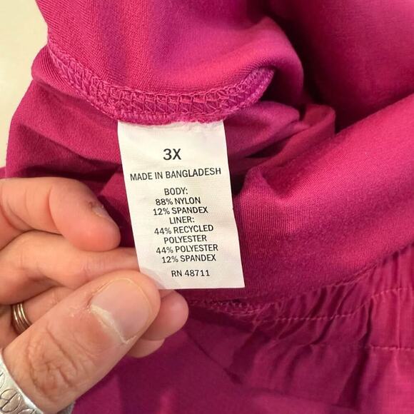 MTA Sport NWT Running Shorts Bike Liner Womens 3X Magenta Cinch Waist Activewear - Picture 8 of 9